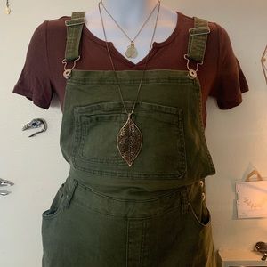 ✨distressed olive overalls✨
